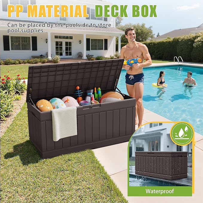 Greesum Outdoor Storage Box 82 Gallon Storage Bin - Image 2