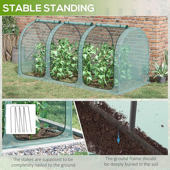 Outsunny 9' x 4' Crop Cage, Plant Protection Tent - Image 7