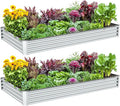 2PCS 8x4x1FT Galvanized Raised Garden Bed, Galvanized Planter Raised Garden by AyenGuard