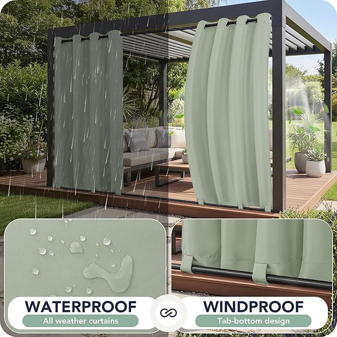 Outdoor Curtains for Patio Waterproof 6 Panels - Image 2