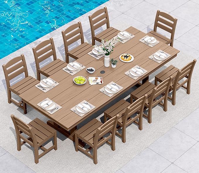 SERWALL 11 Piece Outdoor Dining Set by SERWALL