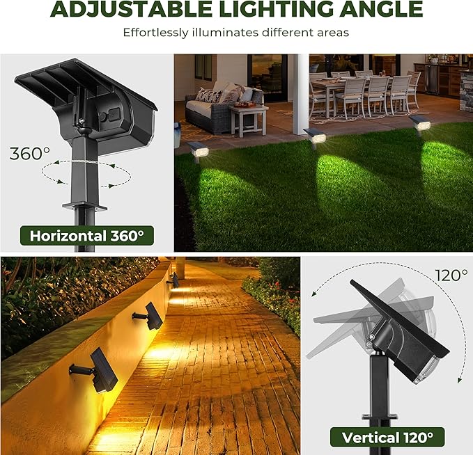 Kingsyard Solar Lights Outdoor Waterproof IP68, 47 LEDs 3 Lighting Modes USB & - Image 4