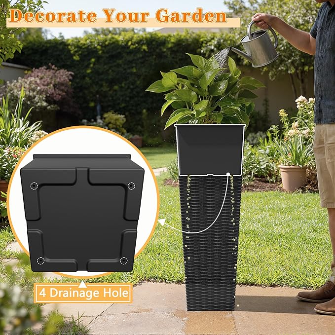 Greesum 32 Inch Tall Plastic Planters - Image 4