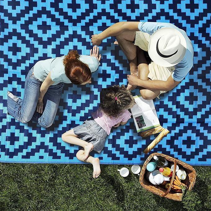 SAND MINE Reversible Mats, Plastic Straw Rug, Modern Area Rug, Large Floor Mat - Image 6