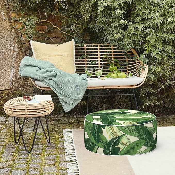 LVTXIII Outdoor/Indoor Round Inflatable Ottoman, All Weather Patio Footstool - Image 7