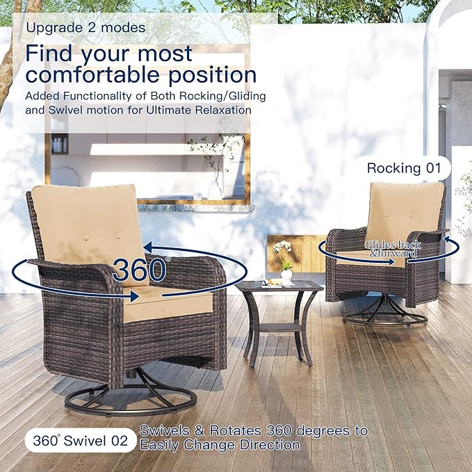 Kullavik 13 Pieces Outdoor Patio Furniture Set, PE Wicker Rattan Sectional Sofa - Image 5