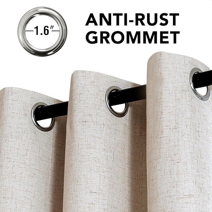 H.VERSAILTEX Linen Curtains 100% Blackout Curtains - Image 3