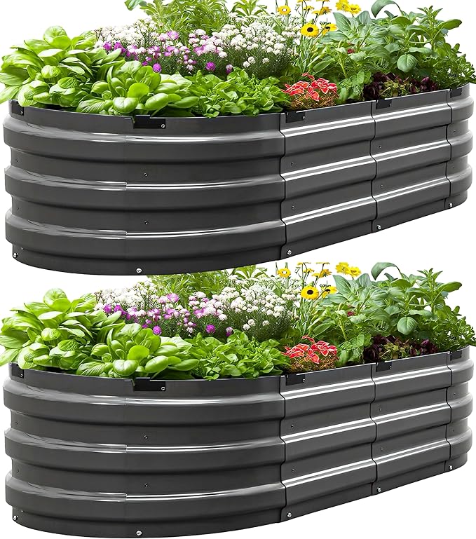 KING BIRD Raised Garden Bed Kit 2025 Upgraded 10-Minute Assembly Galvanized by KINGBIRD
