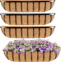 HFHOME 4 Pcs 24" Window Box Deck Railing Planter by HFHOME