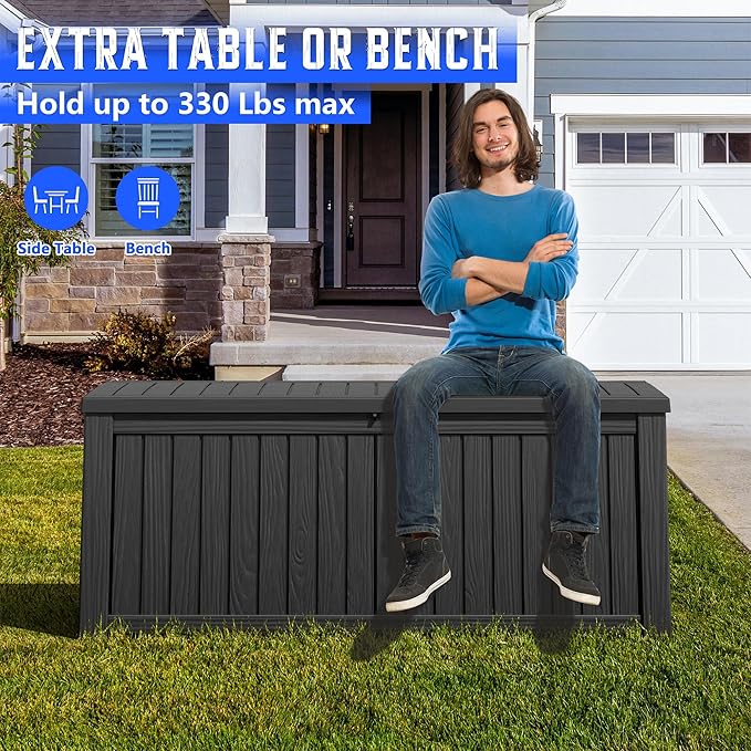 Outdoor Storage Box, Resin Deck Boxes Indoor and outdoor, Waterproof Storage - Image 5