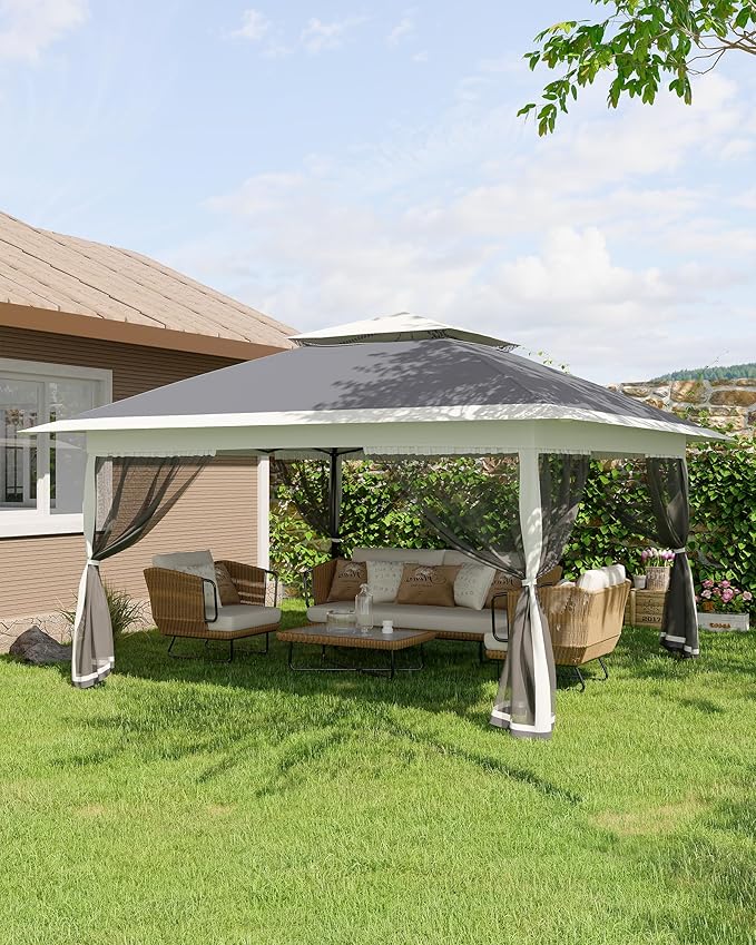 Canopy Tent 12x12 ft, Pop Up Gazebo One-Push Setup - Image 9