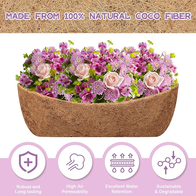 Riare 4 Pack 36 Inch Trough Coir Liners - Image 3