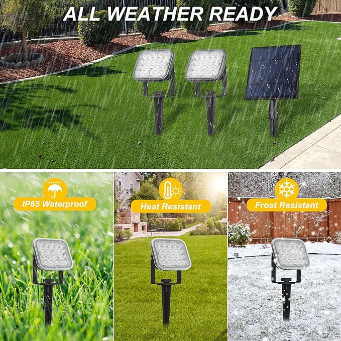 Solar Spot Lights Outdoor, 20 LED IP65 Waterproof Landscape Lighting, - Image 6