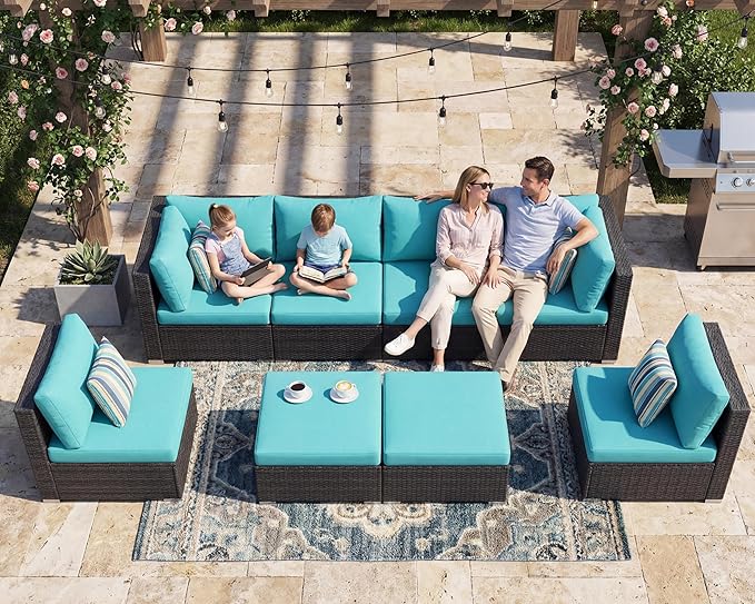 NICESOUL 8 People Outdoor Seating Furniture, 29.3'' High Back Comfortable - Image 9