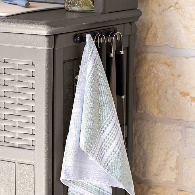 Suncast Patio Plastic Storage and Prep Station - Image 13