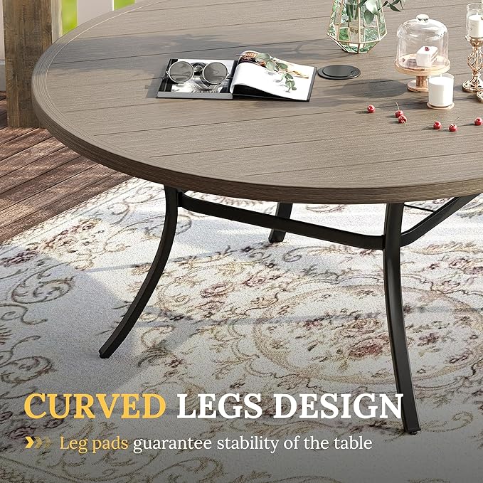 VICLLAX 63" Outdoor Round Patio Table - Image 5