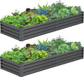 2PCS 8x2x1FT Galvanized Raised Garden Bed, Galvanized Planter Raised Garden by AyenGuard