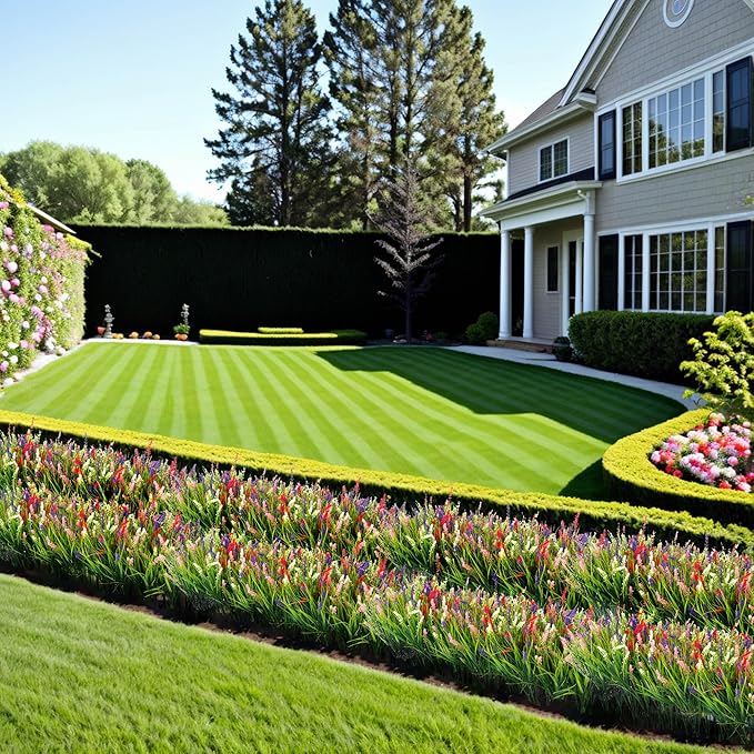 Artificial Faux Plants Flowers for Outdoor Decorations, Fake Monkey Grass for - Image 6