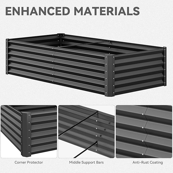YITAHOME 72x36x18 in 2pcs Galvanized Raised Garden Bed Kit, Large Metal Planter - Image 7