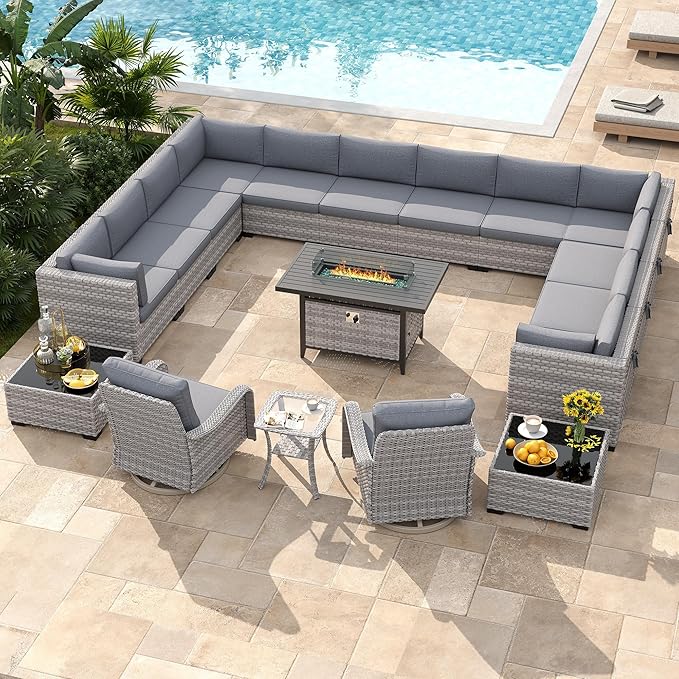 14-Seat Outdoor Wicker Patio Furniture Set - Image 2