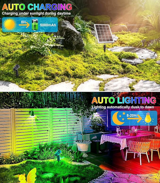 MEIKEE 6 in 1 RGB Solar Landscape Lights - Image 3