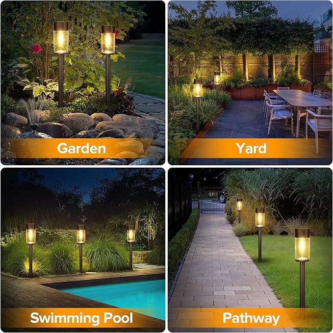 UME 2 Pack Solar Pathway Lights Outdoor, Bright Solar Garden Lights - Image 7