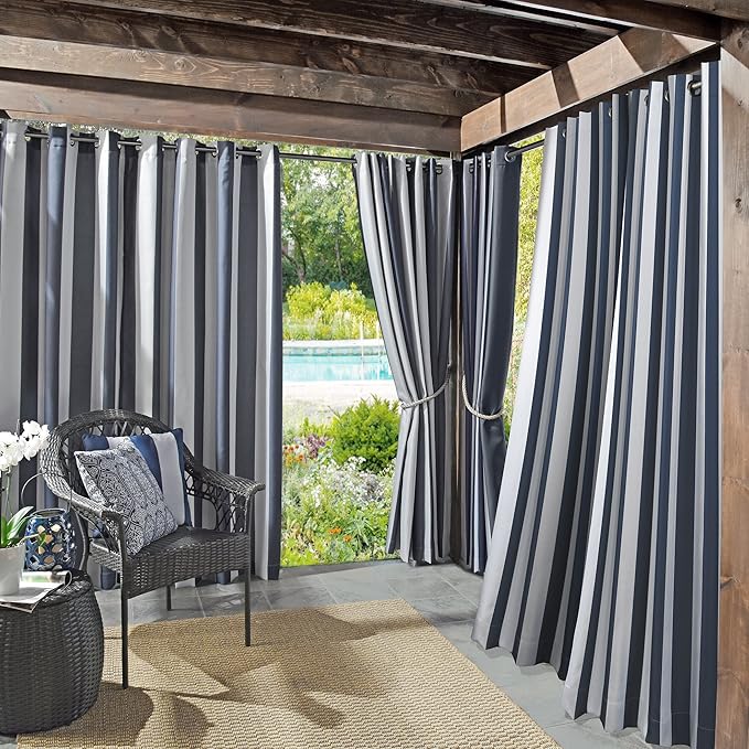 Sun Zero Valencia 2-Pack Cabana Stripe Indoor/Outdoor UV Protectant Energy by SunZero%E2%84%A2
