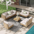 9-Piece Patio Furniture Set, Outdoor Wicker Sectional Sofa by OutdoorPatioFurnitureSet