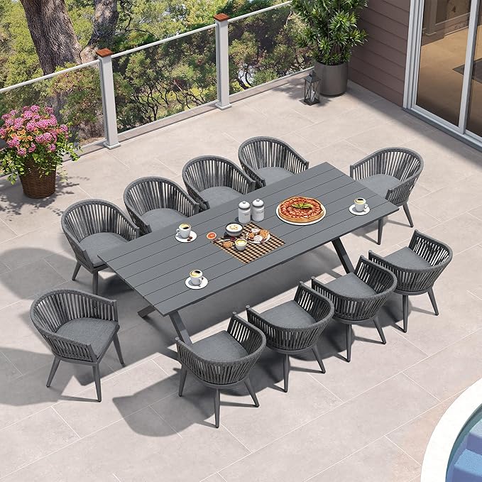 PURPLE LEAF 11 Pieces Outdoor Dining Set by PURPLELEAF