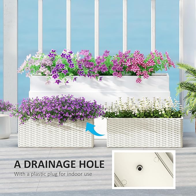 Outsunny Railing Planter Box, Hanging Flower Pots - Image 6