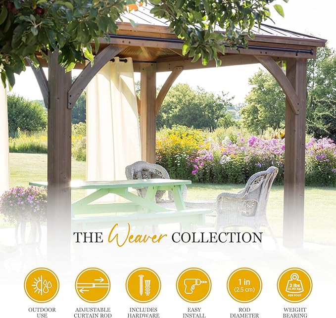 Kenney KN90001 1" Weaver Indoor/Outdoor Rust-Resistant Curtain Rod - Image 2