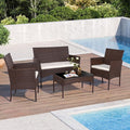 Shintenchi 4 Piece Outdoor Patio Furniture Set, Wicker Rattan Patio by Shintenchi
