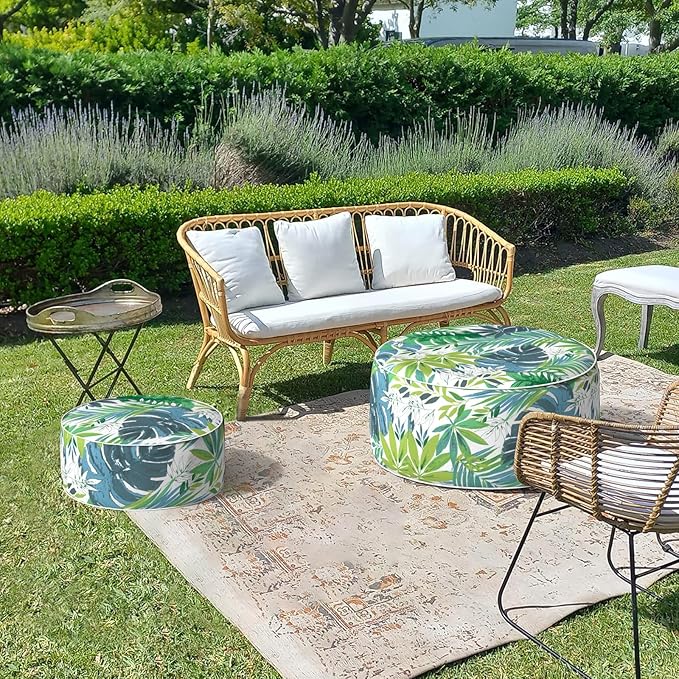 LVTXIII Outdoor/Indoor Round Inflatable Ottoman, All Weather Patio Footstool - Image 7