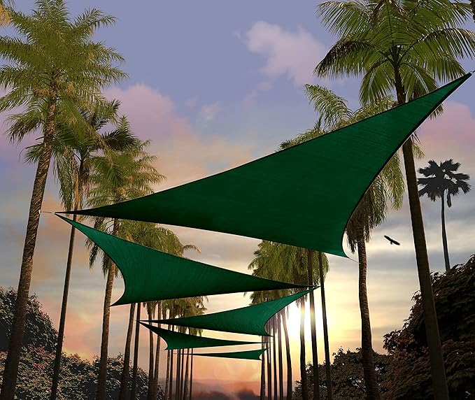Amgo Custom Size 15' x 15' x 15' Green Triangle Sun Shade Sail Order to Make by Amgo