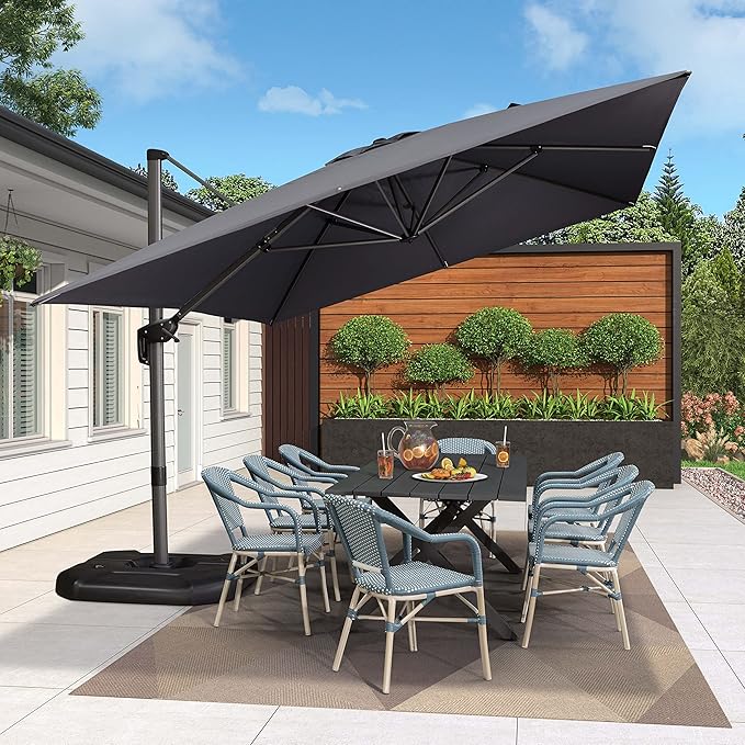 PURPLE LEAF 10' X 13' Patio Umbrella Outdoor Cantilever Rectangle Umbrella - Image 2