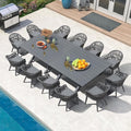 PURPLE LEAF 13 Pieces Oversized Patio Dining Set by PURPLELEAF