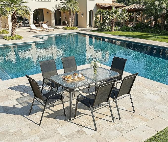 MAMIZO Patio Dining Chairs, Stackable All Weather Teslin Chair, Heavy Duty - Image 9