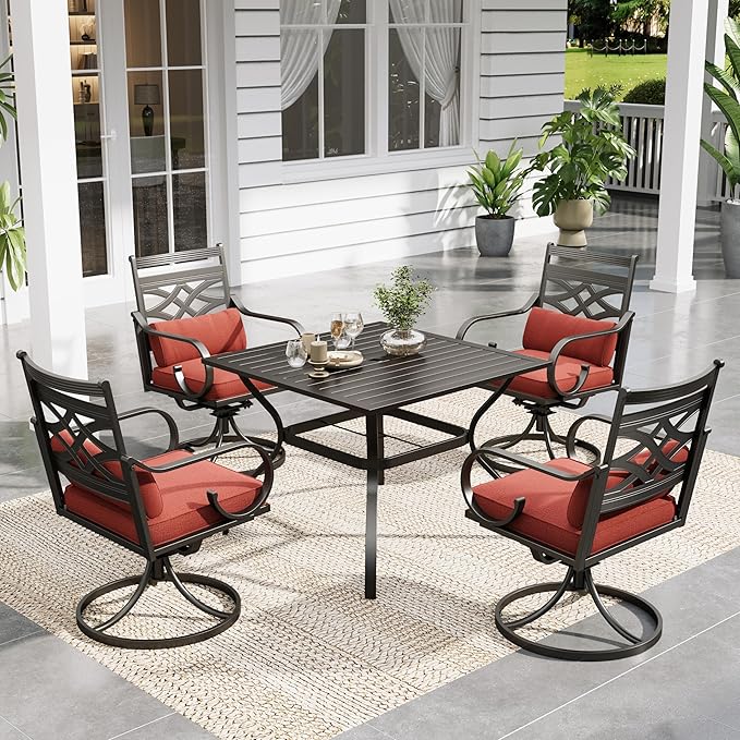 Sophia and William Swivel Outdoor Patio Dining Set by SophiaWilliam