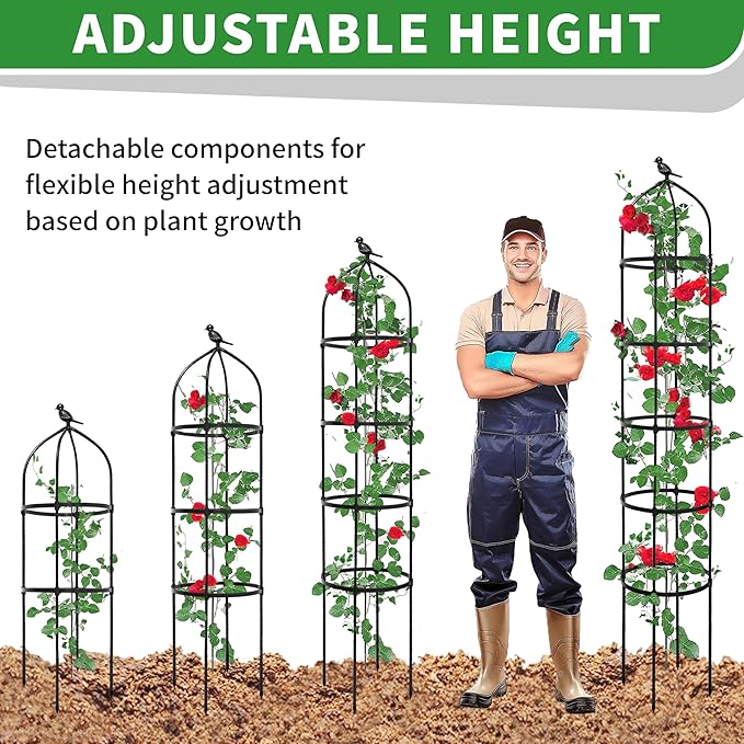 2-Pack 6.7FT Garden Obelisk Trellis - Image 5