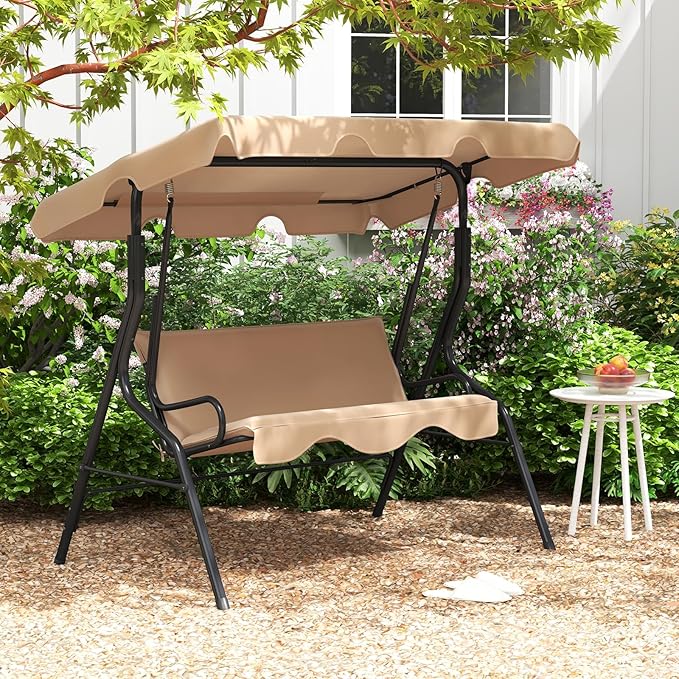 Tangkula 3 Person Porch Swing, Patio Swing - Image 2