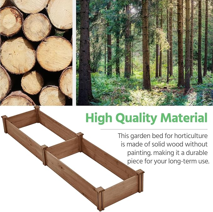 Yaheetech 8x2ft Wooden Horticulture Raised Garden Bed Divisible Elevated - Image 9