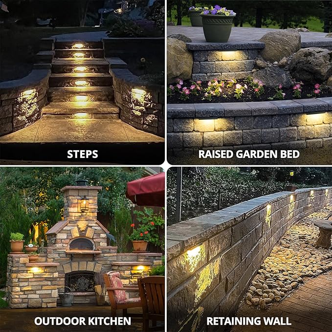 GKOLED 8Pack 6.8 Inch LED Low Voltage Hardscape Lighting, Outdoor Paver Lights - Image 8
