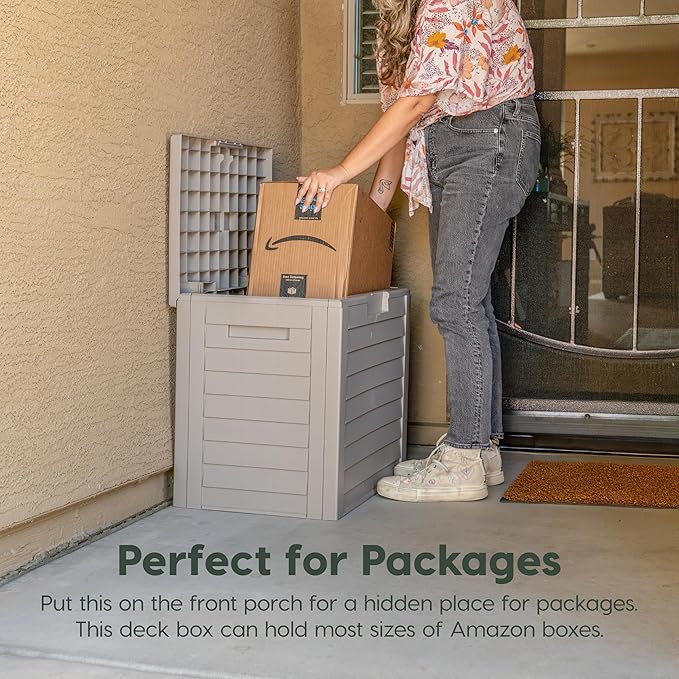 IRIS USA 35-Gallon Outdoor Deck Delivery Storage Box, Lockable & UV-Protected - Image 6