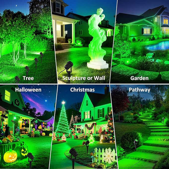 T-SUNUS Green Solar Spot Lights 2 Pack, Garden Landscape Spotlights Outdoor - Image 5