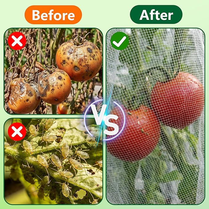 4 Pcs Garden Bird Netting for Triangle Plant Cage, Tomato Trellis Insect Bird - Image 4