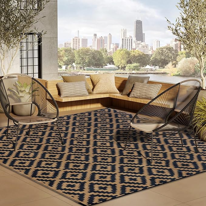 SAND MINE Reversible Mats, Plastic Straw Rug, Modern Area Rug, Large Floor Mat - Image 7
