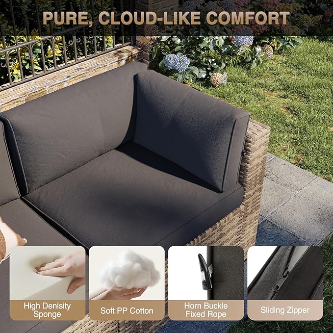 Aoxun Patio Furniture Sets, 12-Piece Outdoor Patio Furniture - Image 4