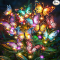 Solar Lights Outdoor Garden Decor: 8 Pack 136 Silk Butterflies by NFEVER