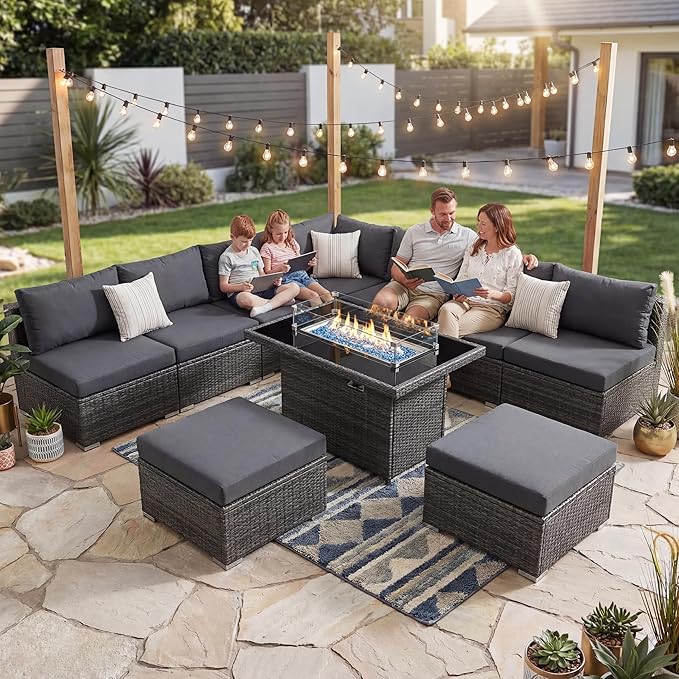 NICESOUL 10 Piece Contemporary Patio Furniture Set by NICESOUL
