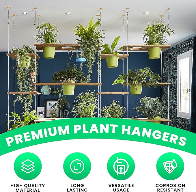 Ceiling Hooks for Hanging Plants- 4pcs 2.56 inches Heavy Duty Powder Coated - Image 4